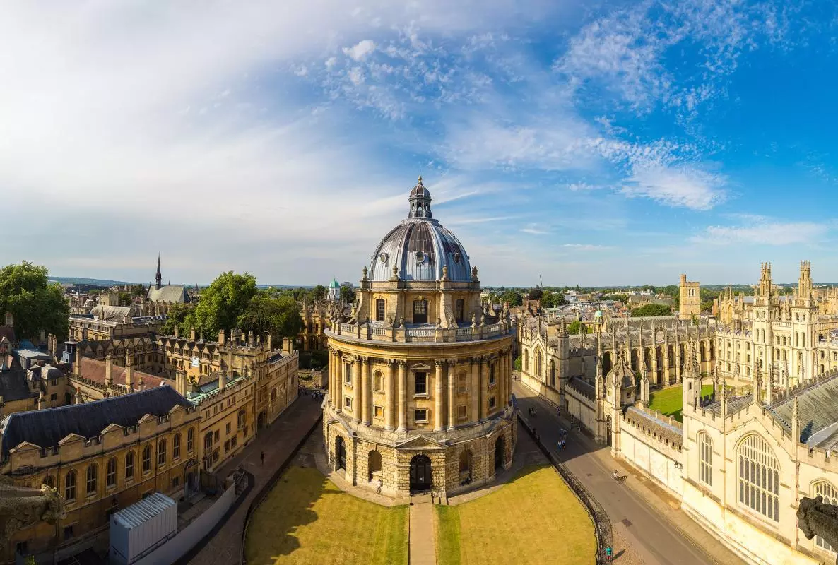 image of a building against a blue sky